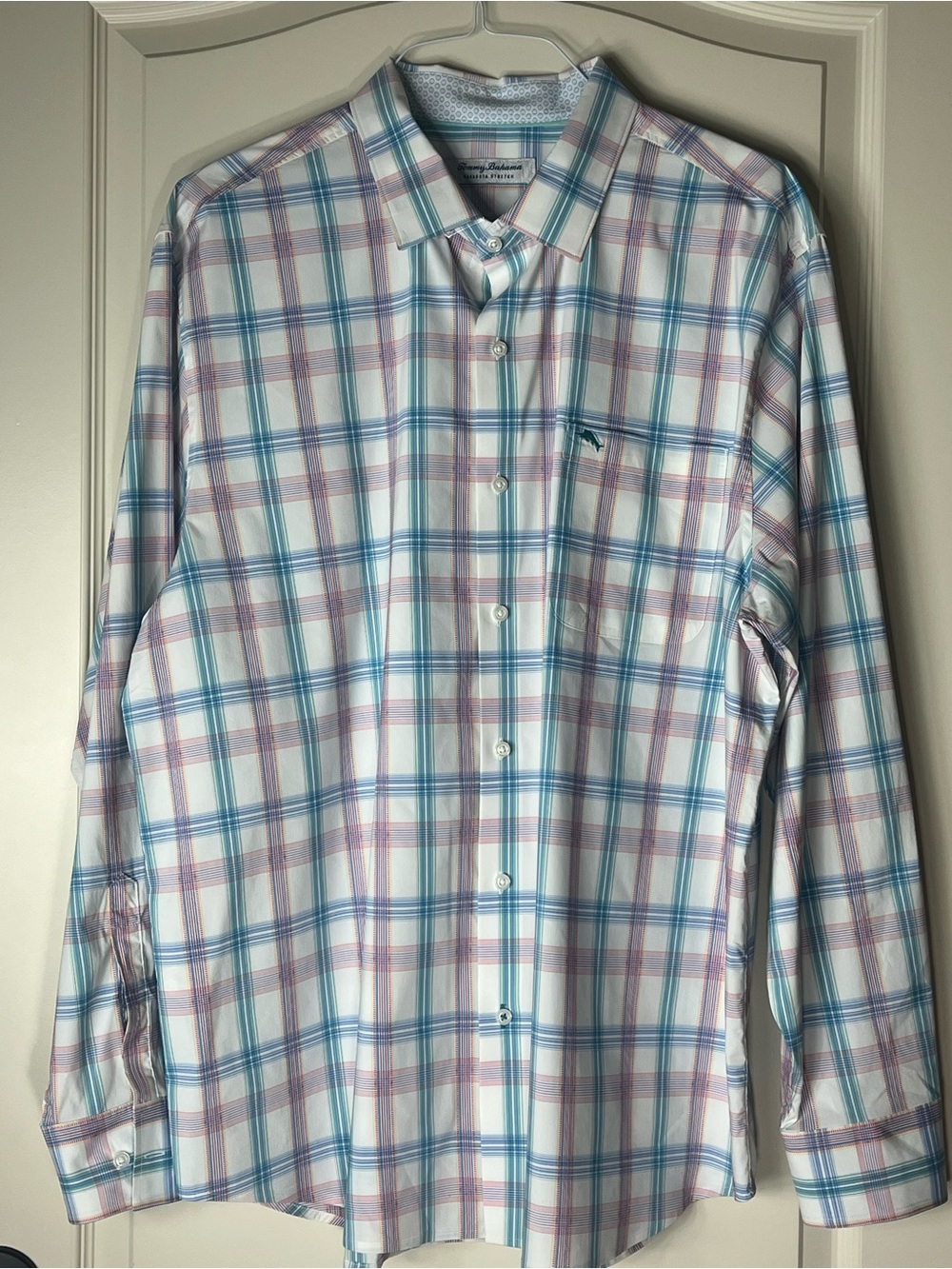 Tommy Bahama Men's Plaid Button-Down Shirt - White, Blue, Purple